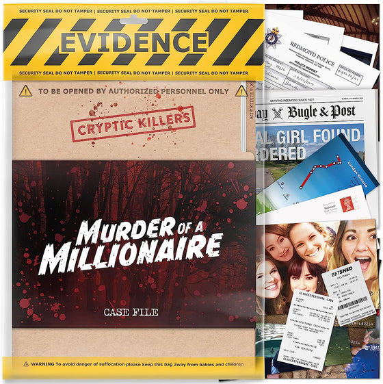 Murder of a Millionaire case file, photographed